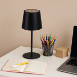 Lámpara de mesa de aluminio recargable y con altura regulable color negro