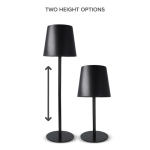 Lámpara de mesa de aluminio recargable y con altura regulable color negro octava vista