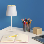 Lámpara de mesa de aluminio recargable y con altura regulable color blanco novena vista