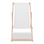 Silla plegable de madera para la playa o piscina para sublimar color blanco segunda vista