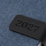 Agenda de RPET con cierre magnético y con un tamaño de A5 color azul grisáceo vista detalle 2