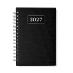Agenda con anillas y tapa de cuero sintético de tamaño A5 color negro segunda vista
