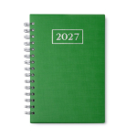 Agenda con anillas y tapa de cuero sintético de tamaño A5 color verde segunda vista