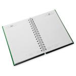Agenda con anillas y tapa de cuero sintético de tamaño A5 color verde vista detalle 1
