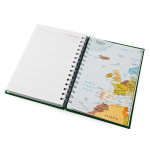 Agenda con anillas y tapa de cuero sintético de tamaño A5 color verde vista detalle 2