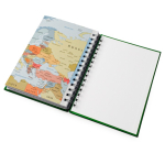 Agenda con anillas y tapa de cuero sintético de tamaño A5 color verde vista detalle 3