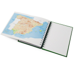 Agenda con anillas y tapa de cuero sintético de tamaño A5 color verde vista detalle 4