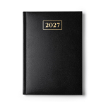 Agenda con tapa de polipiel acolchada y de tamaño tipo B5 color negro segunda vista
