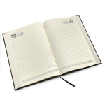 Agenda con tapa de polipiel acolchada y de tamaño tipo B5 color negro vista detalle 1