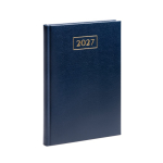 Agenda con tapa de polipiel acolchada y de tamaño tipo B5 color azul marino primera vista de uso