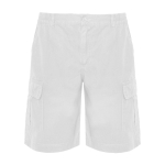 Bermuda corta laboral de algodón y poliéster 200 g/m2 Roly Armour color blanco segunda vista