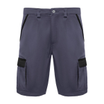 Bermuda corta laboral de poliéster y algodón 250 g/m2 Roly Tahoe color negro segunda vista