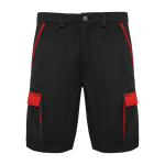 Bermuda corta laboral de poliéster y algodón 250 g/m2 Roly Tahoe color rojo segunda vista