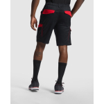 Bermuda corta laboral de poliéster y algodón 250 g/m2 Roly Tahoe color rojo cuarta vista de uso