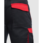 Bermuda corta laboral de poliéster y algodón 250 g/m2 Roly Tahoe color rojo vista detalle 2