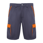 Bermuda corta laboral de poliéster y algodón 250 g/m2 Roly Tahoe color naranja segunda vista