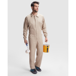 Mono laboral de poliéster y algodón con cremallera central 200 g/m2 Roly Jimmy color arena primera vista de uso