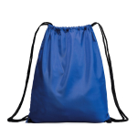 Mochila de cuerdas de poliéster 210D con ojales metálicos color azul real primera vista de uso