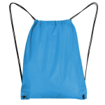 Mochila de cuerdas de poliéster 210D con ojales metálicos color azul pastel segunda vista