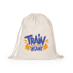 Mochila de cuerdas natural de algodón con cordones ajustables color natural vista detalle 1