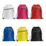 Mochila de cuerdas multiusos con bolsillo con cremallera frontal color rojo vista detalle 2