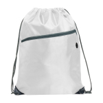 Mochila de cuerdas multiusos con bolsillo con cremallera frontal color blanco segunda vista
