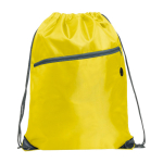 Mochila de cuerdas multiusos con bolsillo con cremallera frontal color amarillo segunda vista