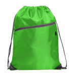 Mochila de cuerdas multiusos con bolsillo con cremallera frontal color verde segunda vista