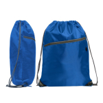 Mochila de cuerdas multiusos con bolsillo con cremallera frontal color azul real vista detalle 1