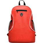 Mochila barata de poliéster con diversos compartimentos Travel color rojo segunda vista