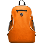 Mochila barata de poliéster con diversos compartimentos color amarillo segunda vista