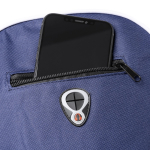 Mochila barata de poliéster con diversos compartimentos Travel color azul marino vista detalle 1