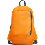 Mochila de poliéster con bolsillo frontal y asas ajustables color naranja segunda vista