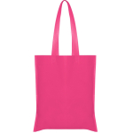 Bolsa non-woven con asas largas termoselladas y resistencia 6kg color rosa segunda vista