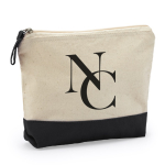 Neceser algodón bicolor con cremallera y tirador a juego 280 g/m2 color negro vista detalle 1