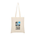 Bolsa de algodón natural con asa larga 140 g/m2 vista principal