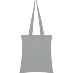 Bolsa de tejido algodón con asa larga en diversos colores color gris primera vista de uso