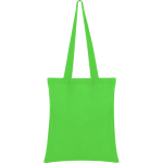 Bolsa de tejido algodón con asa larga en diversos colores color verde claro segunda vista