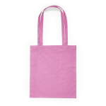 Bolsa de tejido algodón con asa larga en diversos colores color rosa claro segunda vista