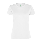 Camiseta de mujer de manga corta en poliéster reciclado 100 g/m2 Roly Direct Slam color blanco segunda vista