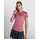 Camiseta de mujer de manga corta en poliéster reciclado 100 g/m2 Roly Direct Slam color blanco primera vista de uso