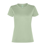 Camiseta de mujer de manga corta en poliéster reciclado 100 g/m2 Roly Direct Slam color verde suave segunda vista