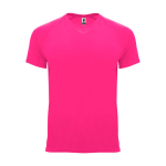 Camiseta técnica manga corta tejido control dry 135 g/m2 Roly Direct Bahrain color rosa fluorescente segunda vista
