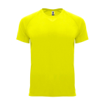 Camiseta técnica manga corta tejido control dry 135 g/m2 Roly Direct Bahrain color amarillo fluorescente segunda vista