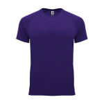 Camiseta técnica manga corta tejido control dry 135 g/m2 Roly Direct Bahrain color morado segunda vista