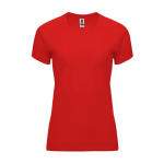 Camiseta técnica entallada de poliéster para mujer 135 g/m2 Roly Direct Bahrain color rojo segunda vista