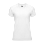 Camiseta técnica entallada de poliéster para mujer 135 g/m2 Roly Direct Bahrain color blanco segunda vista