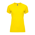 Camiseta técnica entallada de poliéster para mujer 135 g/m2 Roly Direct Bahrain color amarillo segunda vista