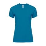 Camiseta técnica entallada de poliéster para mujer 135 g/m2 Roly Direct Bahrain color azul bondi segunda vista