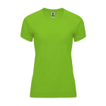 Camiseta técnica entallada de poliéster para mujer 135 g/m2 Roly Direct Bahrain color verde lima segunda vista
